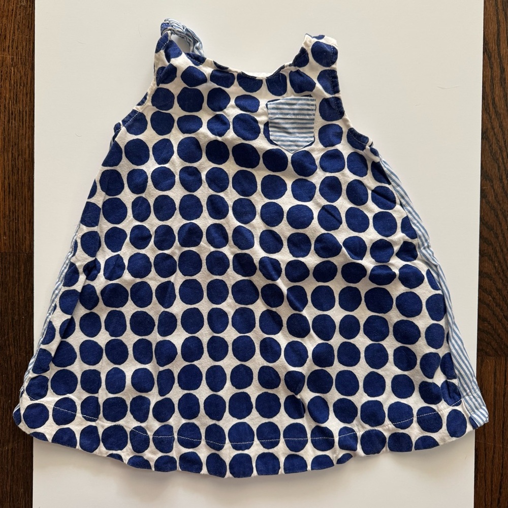 Crewcuts cobalt tank dress polkadot stripe